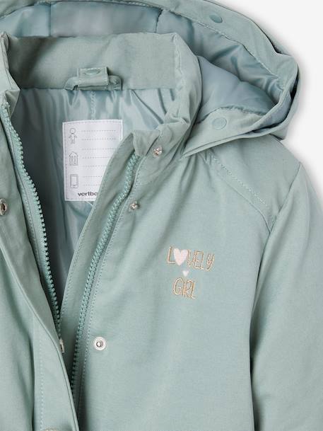 3-in-1 parka met capuchon meisje DARK GREEN+groengrijs+kaki+PURPLE DARK+salie+zwart - vertbaudet enfant 