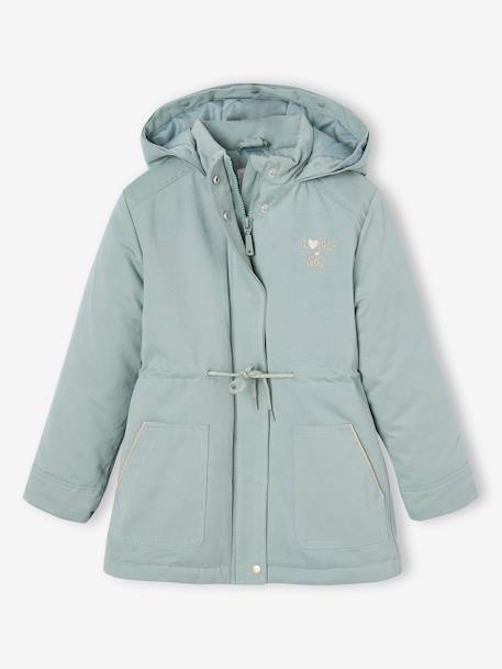 3-in-1 parka met capuchon meisje DARK GREEN+groengrijs+kaki+PURPLE DARK+salie+zwart - vertbaudet enfant 