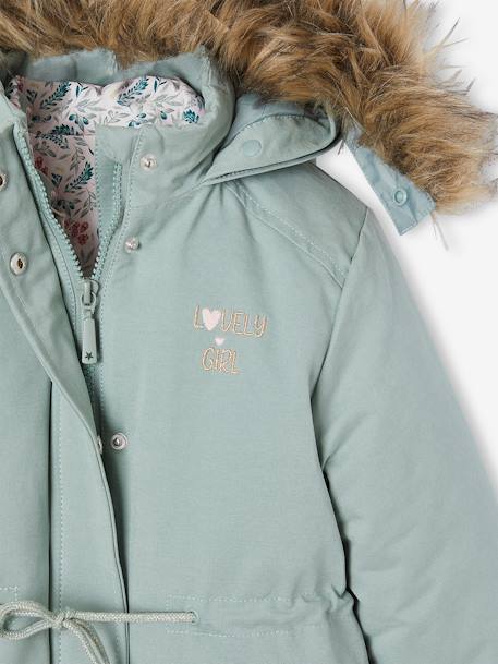 3-in-1 parka met capuchon meisje DARK GREEN+groengrijs+kaki+PURPLE DARK+salie+zwart - vertbaudet enfant 