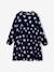 Jurk met all-over motief met knoopsluiting aan de voorkant indigoblauw+marineblauw+oudroze+saliegroen+vanille - vertbaudet enfant 