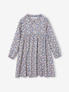 - Jurk met all-over motief met knoopsluiting aan de voorkant