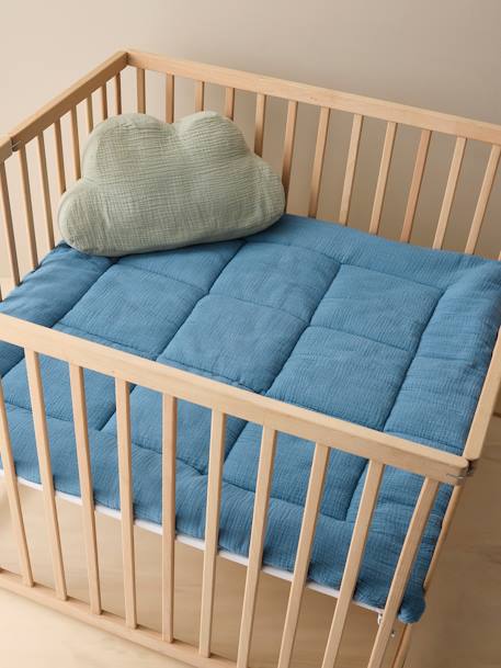 Effen bi-materiaal vloermat / boxkleed indigoblauw+okergeel+olijf+taupe+terracotta+vanille - vertbaudet enfant 