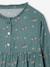Jurk met all-over motief met knoopsluiting aan de voorkant indigoblauw+marineblauw+oudroze+saliegroen+vanille - vertbaudet enfant 