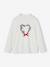 Kerstshirt met kroon en hartje met glitterdetails voor meisjes ecru - vertbaudet enfant 