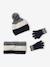 Set jongens muts + snood + handschoenen in colorblock nachtblauw - vertbaudet enfant 
