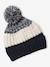 Set jongens muts + snood + handschoenen in colorblock nachtblauw - vertbaudet enfant 