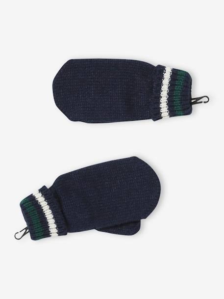 Jongensset muts + snood + handschoenen marineblauw - vertbaudet enfant 