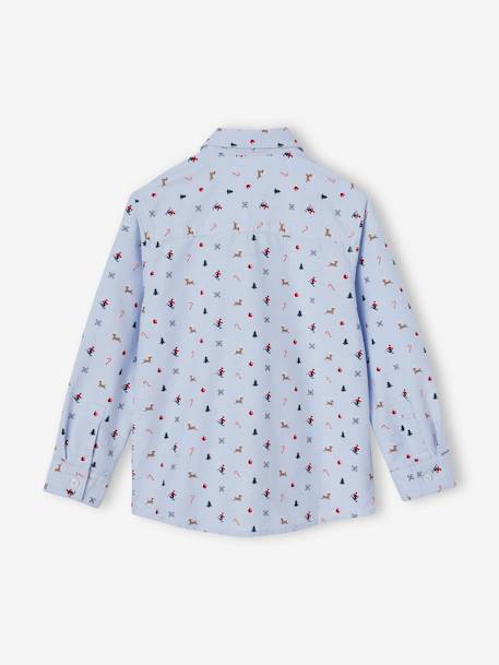Set voor de kerst met beprint jongensoverhemd en vlinderstrik chambrayblauw - vertbaudet enfant 