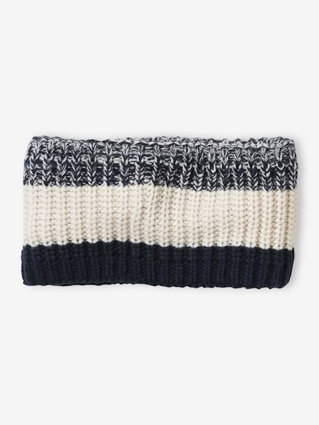 Set jongens muts + snood + handschoenen in colorblock nachtblauw - vertbaudet enfant 