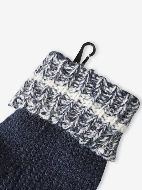 Set jongens muts + snood + handschoenen in colorblock nachtblauw - vertbaudet enfant 