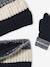 Set jongens muts + snood + handschoenen in colorblock nachtblauw - vertbaudet enfant 