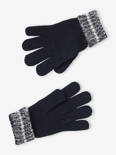 Set jongens muts + snood + handschoenen in colorblock nachtblauw - vertbaudet enfant 
