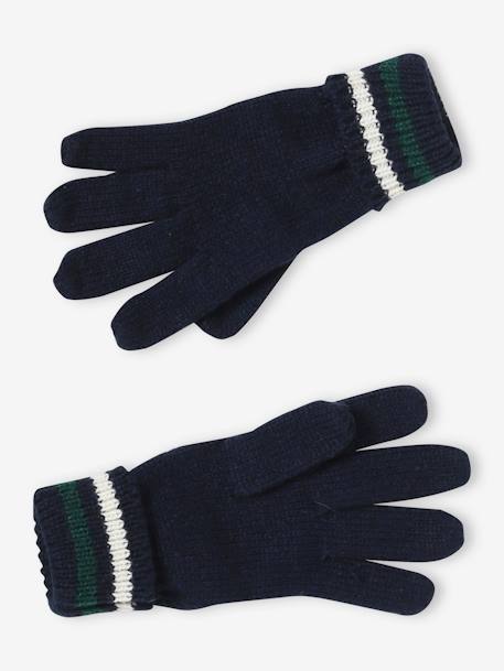 Jongensset muts + snood + handschoenen marineblauw - vertbaudet enfant 