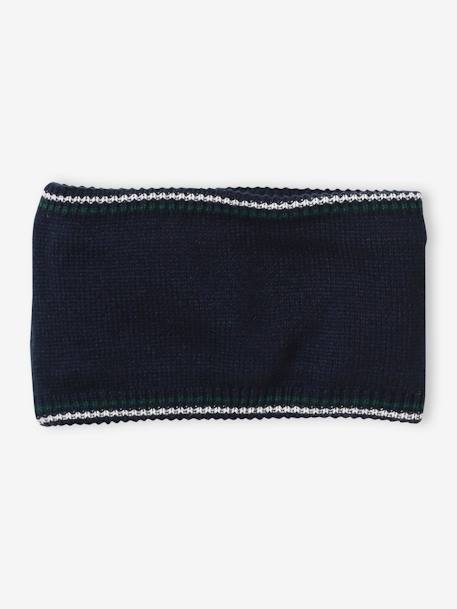 Jongensset muts + snood + handschoenen marineblauw - vertbaudet enfant 
