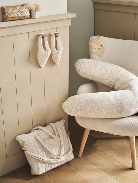 Hoes voor borstvoedingskussen beige, bedrukt+Bloemenprint+roze, bedrukt - vertbaudet enfant 
