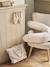 Set met 3 slabbetjes van katoengaas beige, bedrukt+ecru+grijsblauw+lichtroze+saliegroen+set groene panda+set vos+touw+veel beige+WIT - vertbaudet enfant 