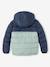 Tweekleurig jongensjack met kap en gerecyclede polyester vulling bruin+saliegroen - vertbaudet enfant 