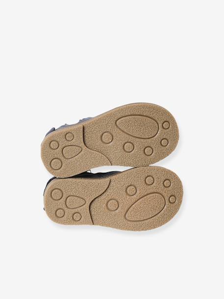 Elastische leren laarsjes voor meisjesbaby's beige, bedrukt+bordeauxrood+CAMEL+marineblauw+zwart - vertbaudet enfant 