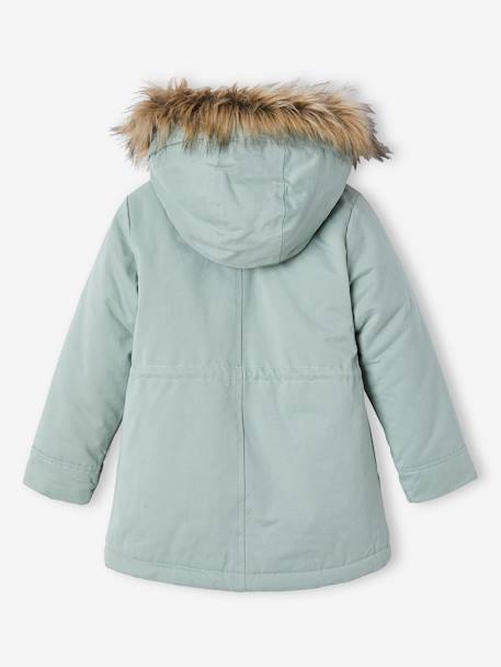 3-in-1 parka met capuchon meisje DARK GREEN+groengrijs+kaki+PURPLE DARK+salie+zwart - vertbaudet enfant 