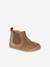Soepel leren laarzen met rits en elastiek beige+kameel+marineblauw - vertbaudet enfant 
