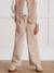 Wijde broek CYRILLUS beige+framboos+marineblauw - vertbaudet enfant 