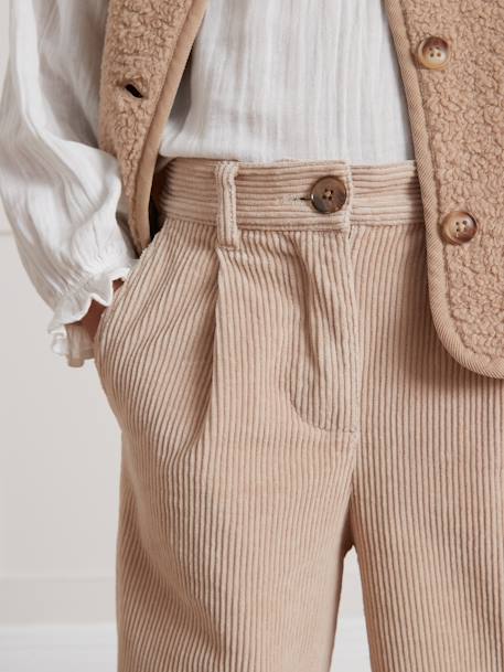 Wijde broek CYRILLUS beige+framboos+marineblauw - vertbaudet enfant 