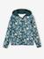 Sport sweatshirt met rits en bloemenprint in technisch materiaal antraciet+ecru+groen, bedrukt+oudroze - vertbaudet enfant 