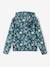 Sport sweatshirt met rits en bloemenprint in technisch materiaal antraciet+ecru+groen, bedrukt+oudroze - vertbaudet enfant 