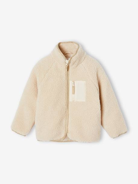 Sherpa meisjesvest antraciet+vanille - vertbaudet enfant 