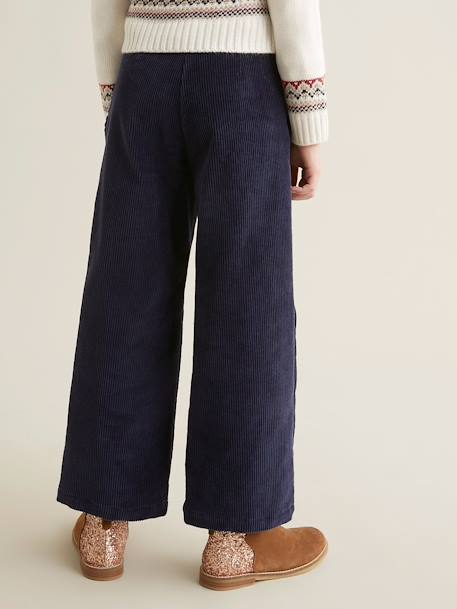 Wijde broek CYRILLUS beige+framboos+marineblauw - vertbaudet enfant 
