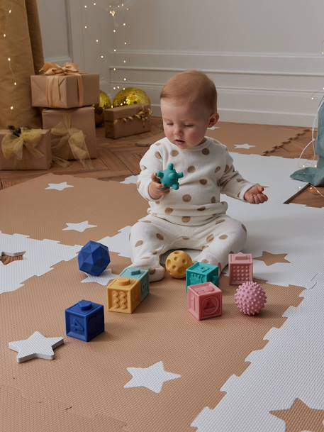 Groot tapijt met 9 schuimtegels bruin+rood - vertbaudet enfant 