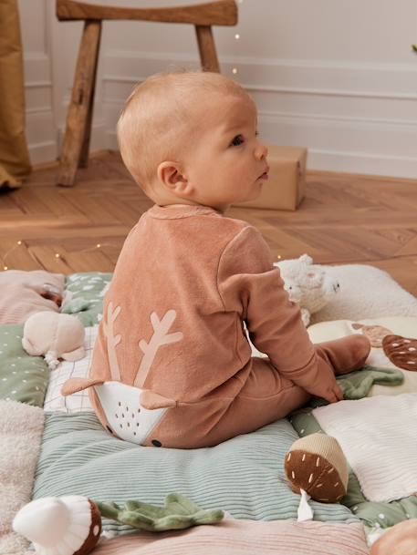 Zacht speelkleed CROQUE LA VIE beige+ecru+rood+sinaasappel+zwart - vertbaudet enfant 