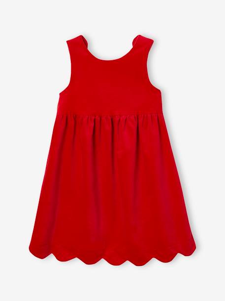 Feestjurk van glad fluweel met een strik op de rug rood - vertbaudet enfant 