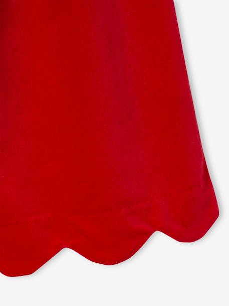 Feestjurk van glad fluweel met een strik op de rug rood - vertbaudet enfant 