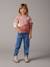 Paperbag jeans meisjes zakken hartjes denimgrijs+middenblauw+ongewassen denim - vertbaudet enfant 