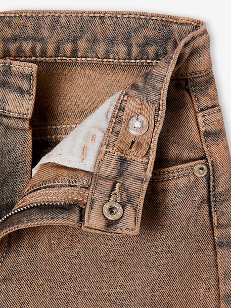 Overgeverfde mom-jeans voor meisjes cappuccino - vertbaudet enfant 