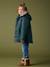 Meisjesparka met glitters en pailletten met imitatiebonten voering rouge+smaragdgroen - vertbaudet enfant 