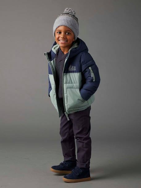 Onverwoestbare jongensbroek die makkelijk aan te trekken is beige+kaki+nachtblauw+saliegroen - vertbaudet enfant 