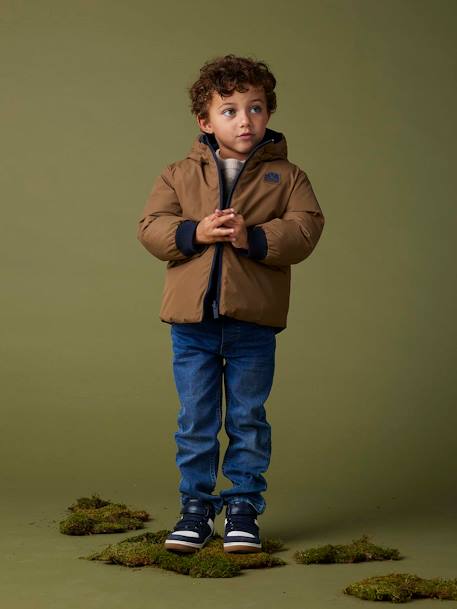 Onverwoestbare rechte relaxjeans jongens, eenvoudig aan te trekken denimgrijs+double stone+ongewassen denim+stone - vertbaudet enfant 