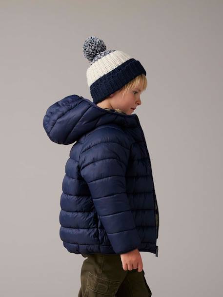 Set jongens muts + snood + handschoenen in colorblock nachtblauw - vertbaudet enfant 