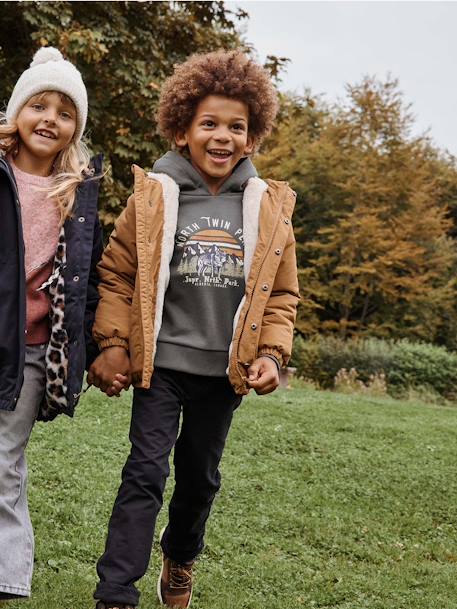 Slijtvaste broek, recht model, met jersey voering jongens zwart - vertbaudet enfant 