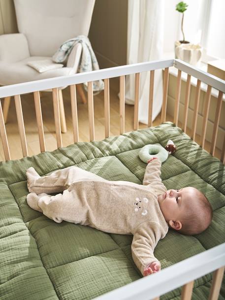 Effen bi-materiaal vloermat / boxkleed indigoblauw+okergeel+olijf+taupe+terracotta+vanille - vertbaudet enfant 