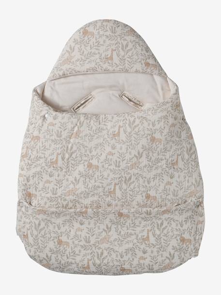 Katoengaas engelennestje dat kan worden omgevormd beige, bedrukt+cappuccino+ecru+salie+terracotta - vertbaudet enfant 