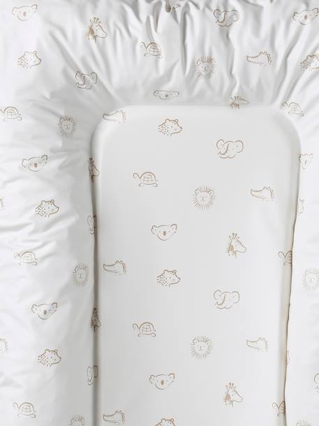 Verschoningsmatras VERTBAUDET Leeuwen welp beige, bedrukt+ecru+groen, bedrukt+WIT GEDRUKTE - vertbaudet enfant 