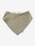 Set met 3 slabbetjes van katoengaas beige, bedrukt+ecru+grijsblauw+lichtroze+saliegroen+set groene panda+set vos+touw+veel beige+WIT - vertbaudet enfant 