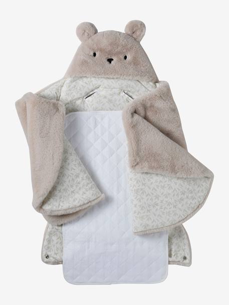 Pluche engelennestje dat kan worden omgevormd Beer beige+beige, bedrukt+kaki+muisgrijs+roze, bedrukt - vertbaudet enfant 