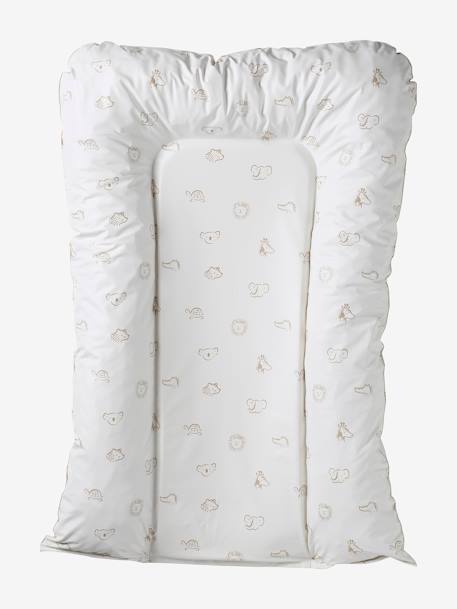 Verschoningsmatras VERTBAUDET Leeuwen welp beige, bedrukt+ecru+groen, bedrukt+WIT GEDRUKTE - vertbaudet enfant 