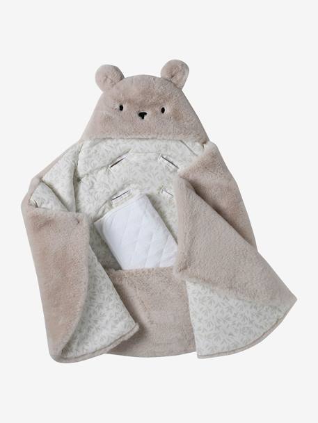 Pluche engelennestje dat kan worden omgevormd Beer beige+beige, bedrukt+kaki+muisgrijs+roze, bedrukt - vertbaudet enfant 