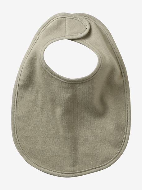 Set van 7 babyslabbetjes beige, bedrukt+blauwgroen+Egel+jungle wit+lichtroze+touw - vertbaudet enfant 