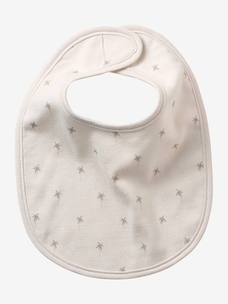 Set van 7 babyslabbetjes beige, bedrukt+blauwgroen+Egel+jungle wit+lichtroze+touw - vertbaudet enfant 